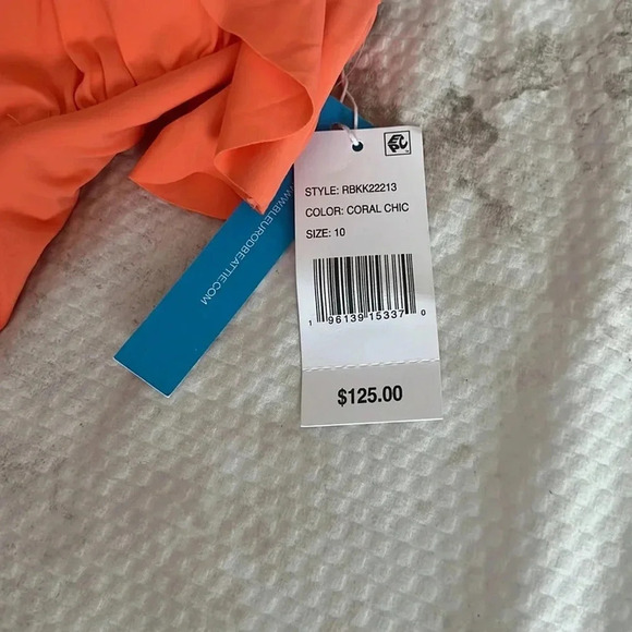 BLEU ROD BEATTIE KORE RUFFLED BANDEAU ONE PIECE SWIMSUIT SIZE 10 - Picture 7 of 7